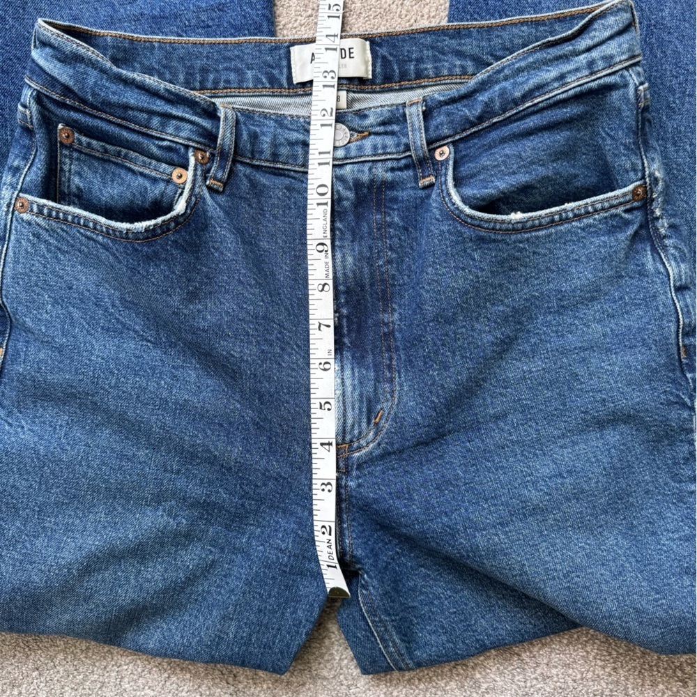 Women’s Agolde High Rise Premium Denim Jeans Stovepipe Size 28x28 Straight Leg - Picture 8 of 12